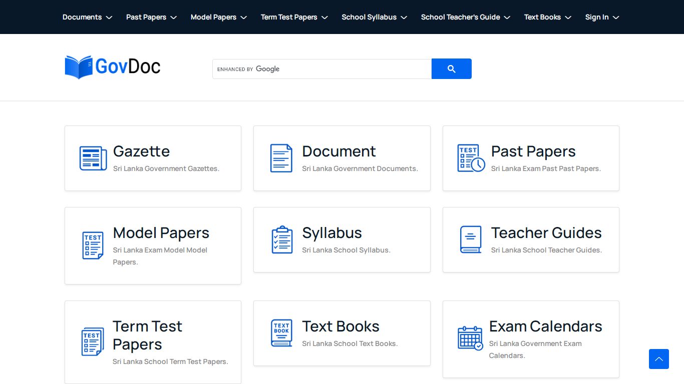 Sri Lanka Government Documents, Exam Past Paper, Model Papers